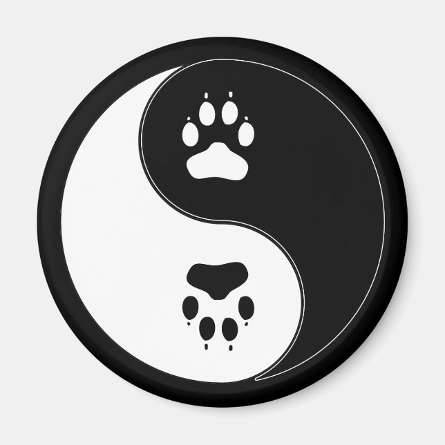 Ying Yang Paw Print Magnet (Front)