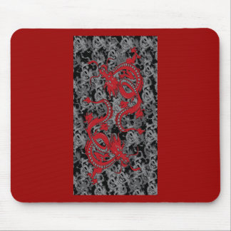 Ying Yang Red Dragons Mouse Pad
