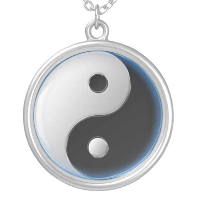 Ying Yang Silver Plated Necklace (Front)