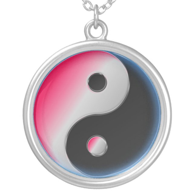 Ying Yang Silver Plated Necklace (Front)