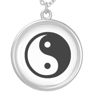 ying yang silver plated necklace