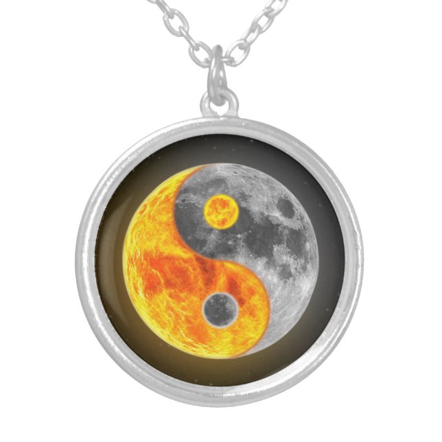 Ying-Yang Silver Plated Necklace (Front)