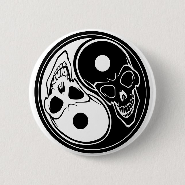 ying yang skull vector button (Front)