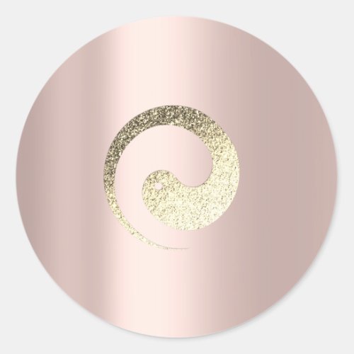 Ying Yang Symbol Balance Rose Gold Pace Spiritual Classic Round Sticker