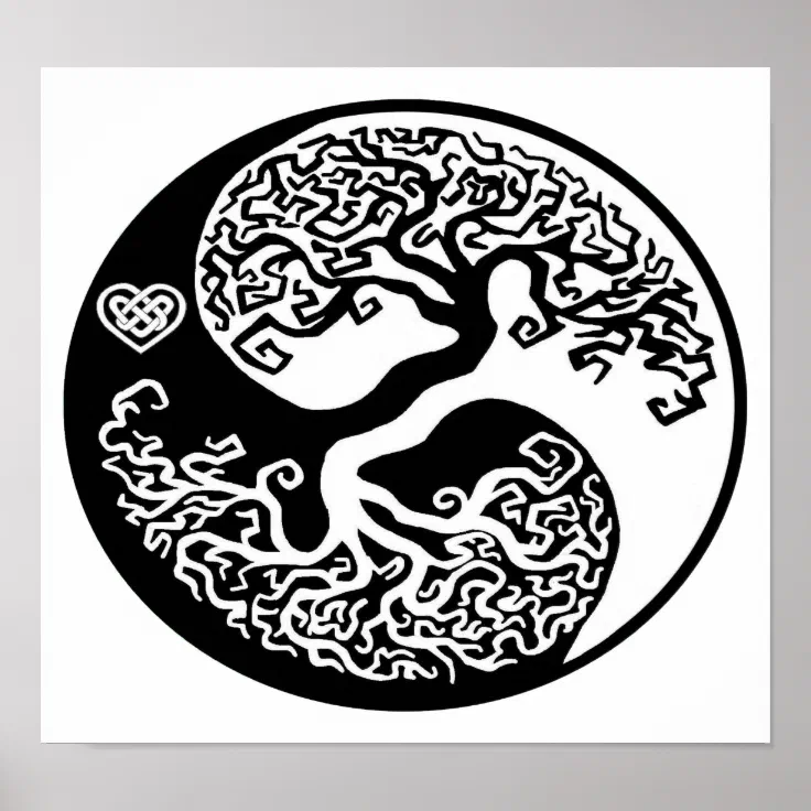 Ying-Yang Tree Circle Poster | Zazzle