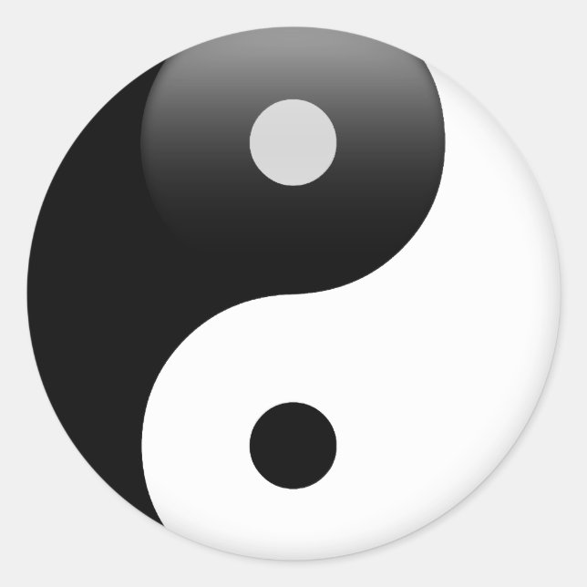 Ying Yang - Yin and Yang Taoism Classic Round Sticker (Front)