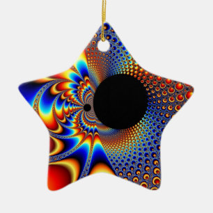 YinYang BigBang Christmas Fractal Ceramic Ornament