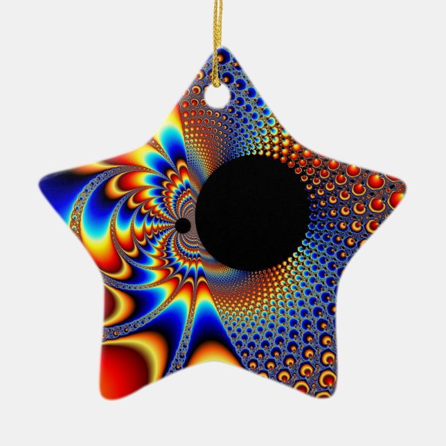 YinYang BigBang Christmas Fractal Ceramic Ornament (Front)
