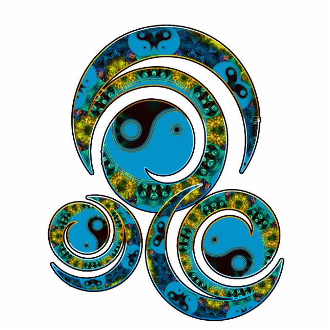 YinYang Fractal Swirl Sculpture (Front)