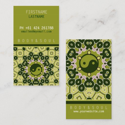 Customizable YINYANG green Business Card