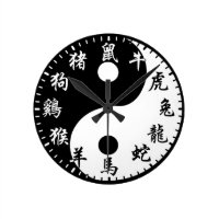 YinYang Zodiac Round Clock