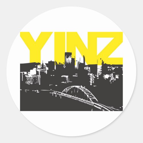 Yinz Pittsburgh Classic Round Sticker