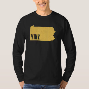 Yinz Pittsburgh Pennsylvania Home State Shape Dist T-Shirt