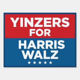 Yinzers for Harris Walz 18x24 yard sign