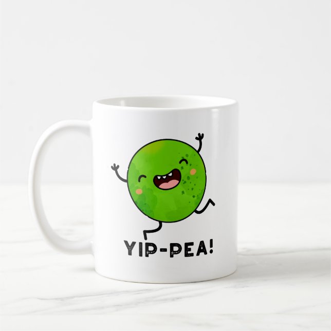 Yip-pea Happy Pea Pun  Coffee Mug (Left)