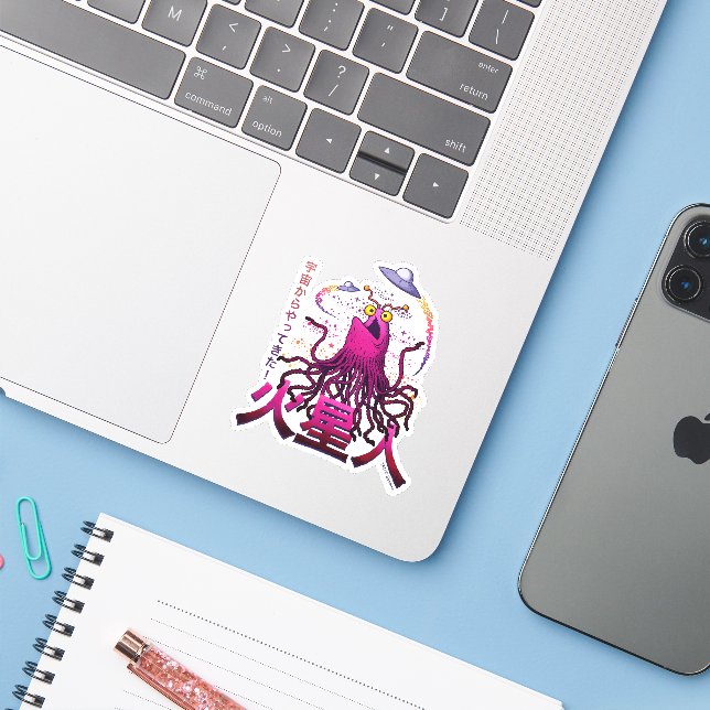 Yip Yip Martian Space Adventure Sticker (Laptop w/ iPhone)