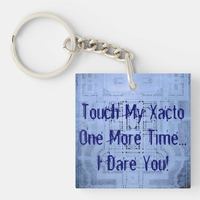 Ykyaasw Xacto Funny Architecture Student Blueprint Keychain (Front)