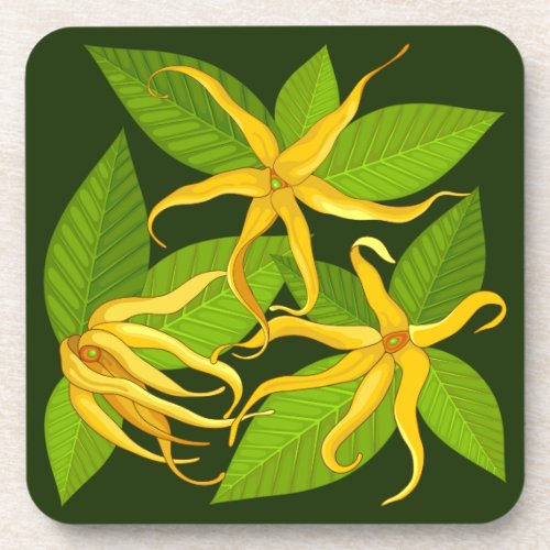 Ylang Ylang Exotic Scented Flowers Beverage Coaster