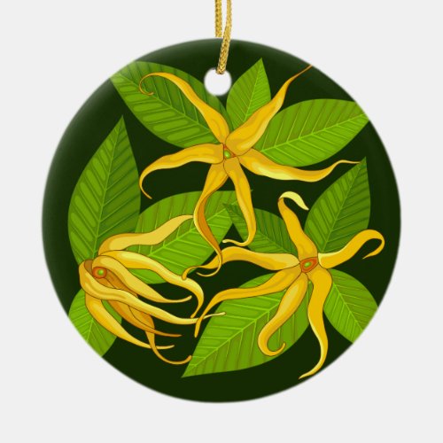 Ylang Ylang Exotic Scented Flowers Ceramic Ornament