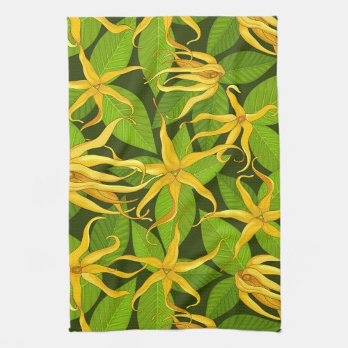Ylang Ylang Exotic Scented Flowers Kitchen Towel
