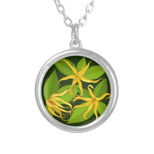 Ylang Ylang Exotic Scented Flowers Silver Plated Necklace