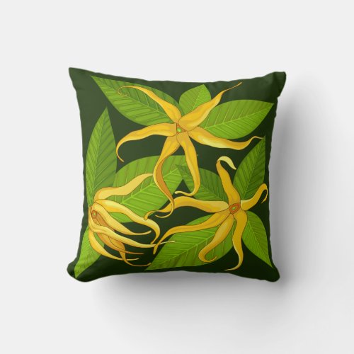 Ylang Ylang Exotic Scented Flowers Throw Pillow