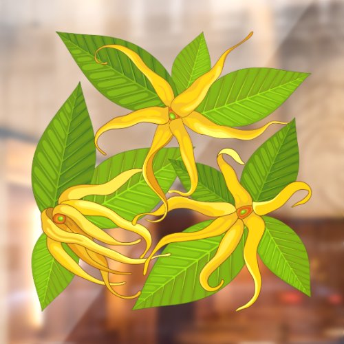 Ylang Ylang Exotic Scented Flowers Window Cling