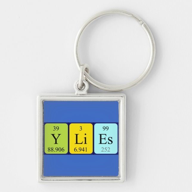 Ylies periodic table name keyring (Front)