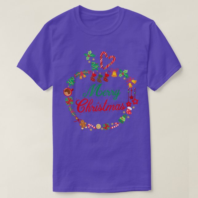 YN6B Merry Xmas Christmas Teacher Santa Claus Paja T-Shirt (Design Front)