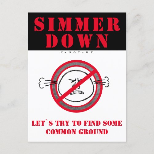 YNOTME Postcard SIMMER DOWN