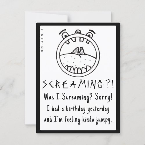 YNOTME SCREAMING HEAD BIRTHDAY POSTCARD