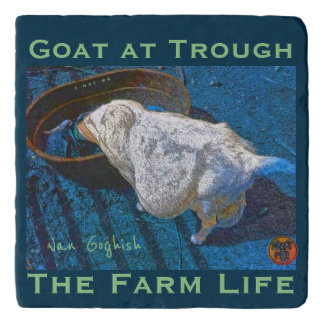 YNOTME VAN GOGHISH GOAT AT TROUGH2 TRIVET