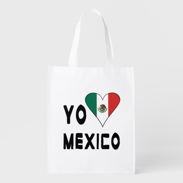 Yo Amo Mexico Grocery Bag (Front)