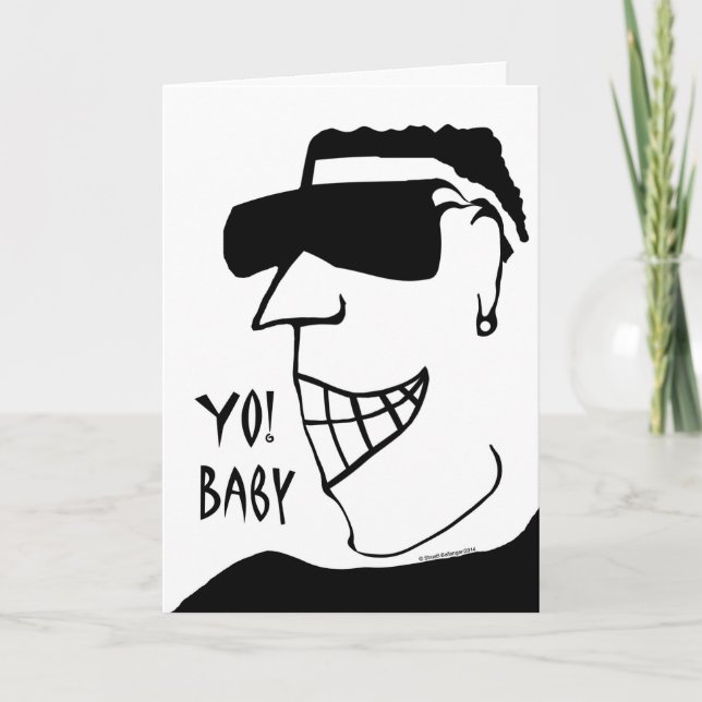 Yo! Baby, Birthday Card for Girlfriend, Hunk (Front)