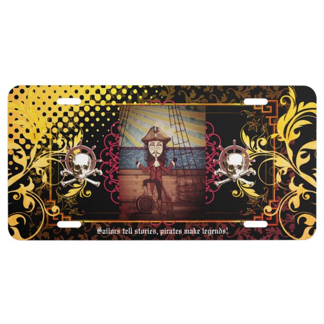 Yo Ho, A Pirate's Life License Plate (Front)