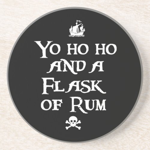 Yo ho ho and a Flask of Rum Pirate Sandstone Coaster