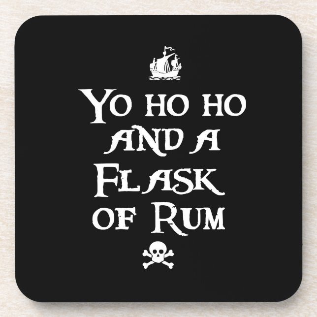 Yo ho ho and a Flask of Rum, Pirates Beverage Coaster (Front)