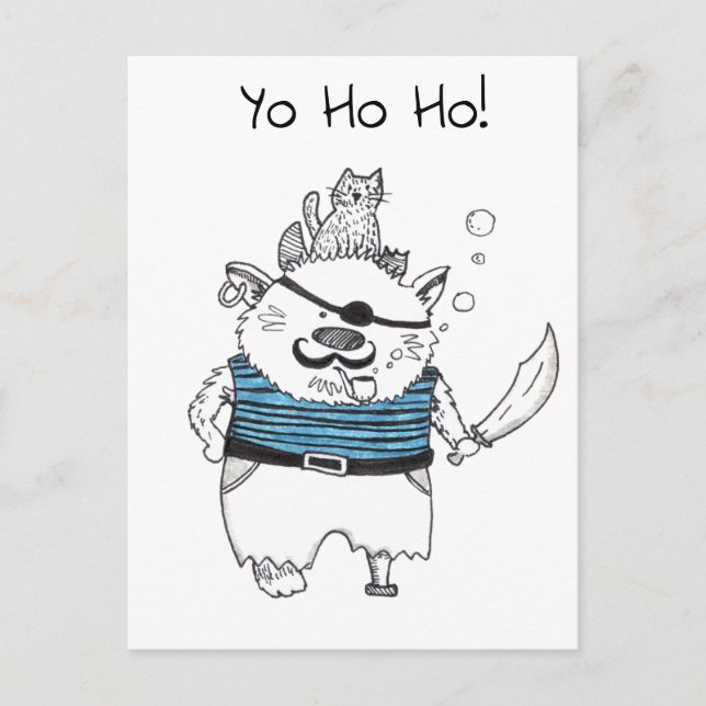 Yo Ho Ho! / Funny Monster Pirate Postcard (Front)