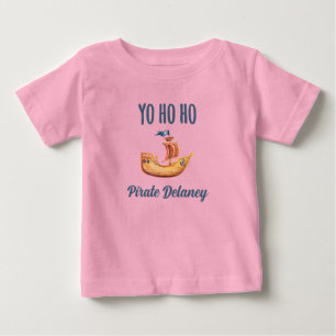 Yo Ho Ho Personalized Pirate Ship Baby T-Shirt