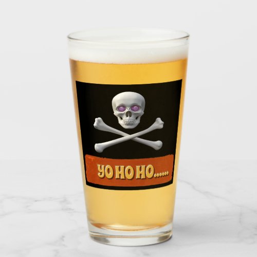 Yo Ho Ho Pirate Beer Glass
