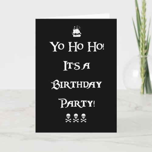 Yo Ho Ho Pirate Birthday Party Invitation