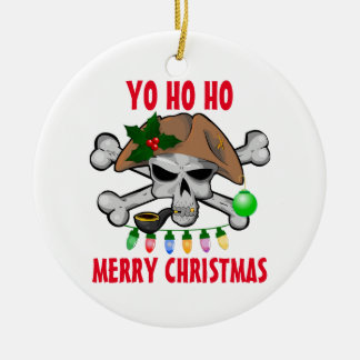 Yo Ho Ho Pirate Merry Christmas Ceramic Ornament