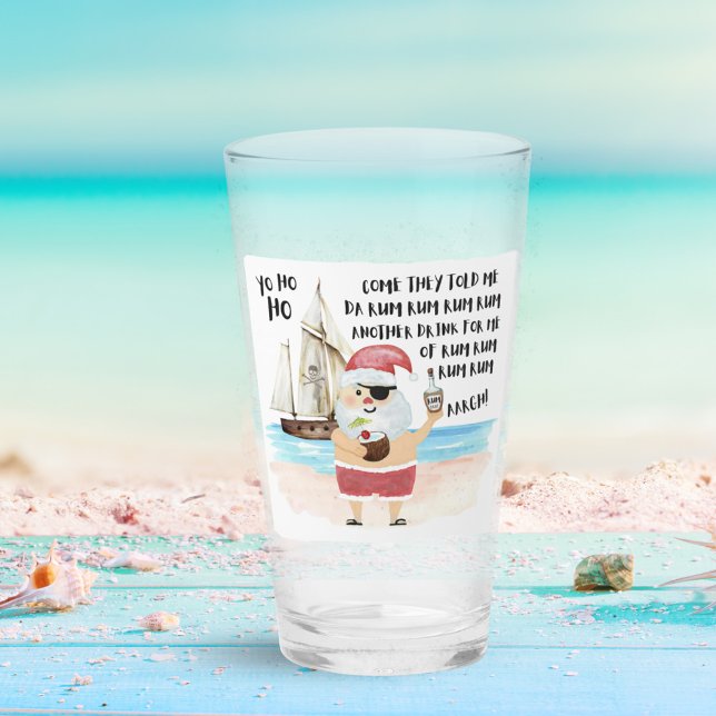 Yo Ho Ho Pirate Santa Rum Christmas Bar Glass (Creator Uploaded)