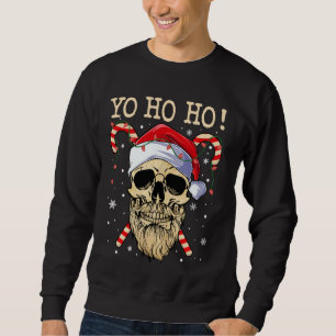 Yo Ho Ho Santa Skull Pirate Christmas Jolly Roger Sweatshirt