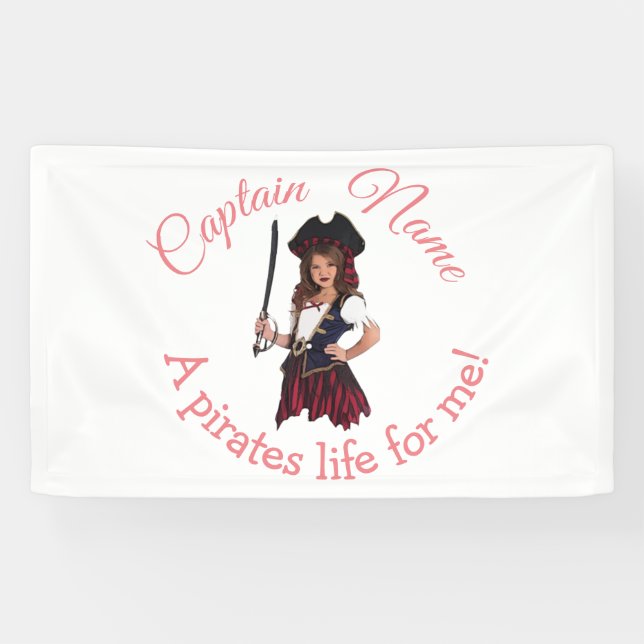Yo ho, yo ho, a pirate's life for me Girl Pirate  Banner (Horizontal)