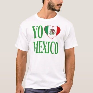 Yo Love Mexico (I love Mexico) with Flag Heart T-Shirt