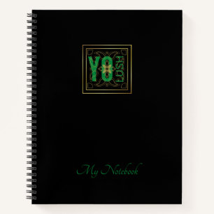 YO LUSH logo fan black Notebook