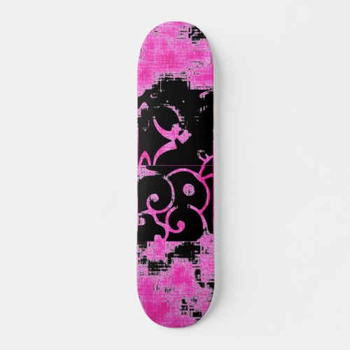 Yo Pink Grunge Skateboard