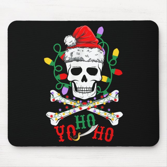 Yo S Ho Rate Boat Cruise Xmas Skull Crossbones Chr Mouse Pad (Front)