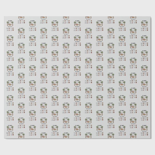 Yo Santa Funny Summer Christmas Tropical Holiday Wrapping Paper (Flat)